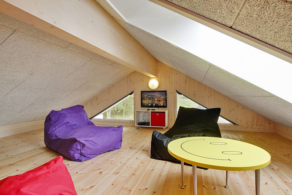 Einige der 24 Schlafgelegenheiten befinden sich im Luxusferienhaus Nr. 330 auf dem ausgebauten Dachboden