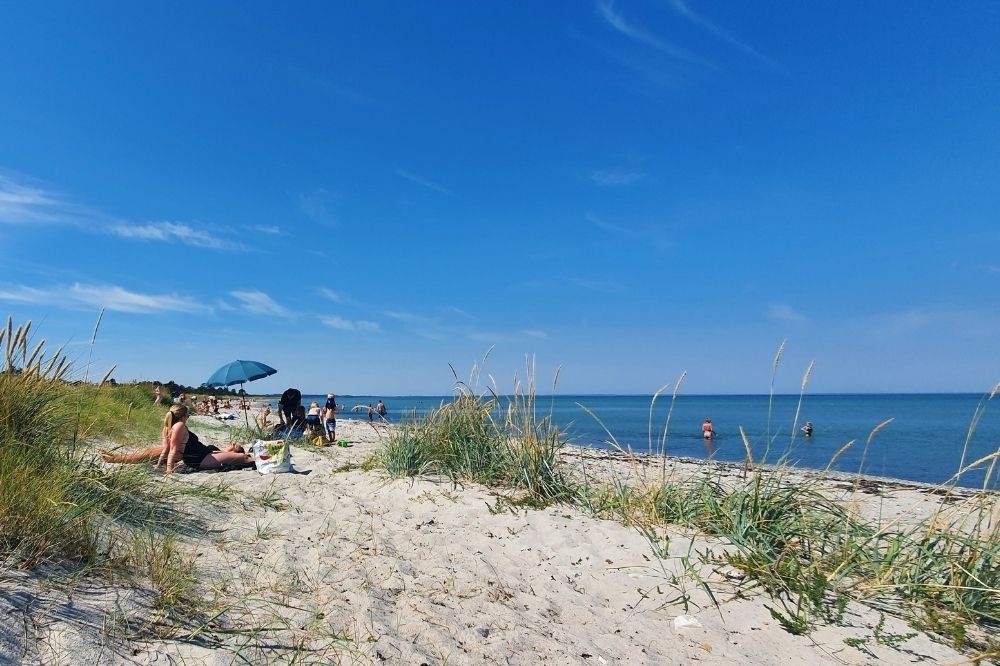 Der herrliche Strand in der Nähe von Luxusferienhaus Nr. 334 bei Ostjütland.