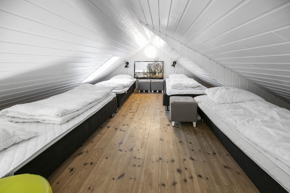 Einige der 20 Schlafgelegenheiten befinden sich im Luxusferienhaus Nr. 332 auf dem ausgebauten Dachboden