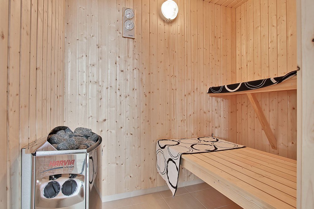 Genießen Sie die heiße Sauna im Luxusferienhaus Nr. 347 für 18 Personen