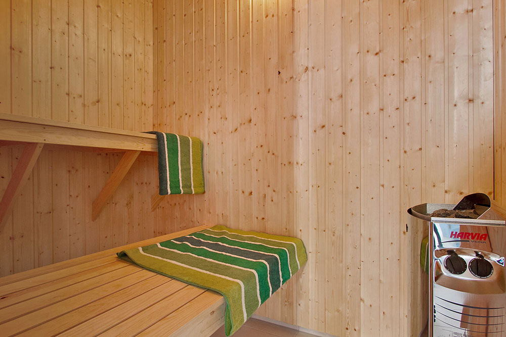 Genießen Sie die heiße Sauna im Luxusferienhaus Nr. 361 für 18 Personen