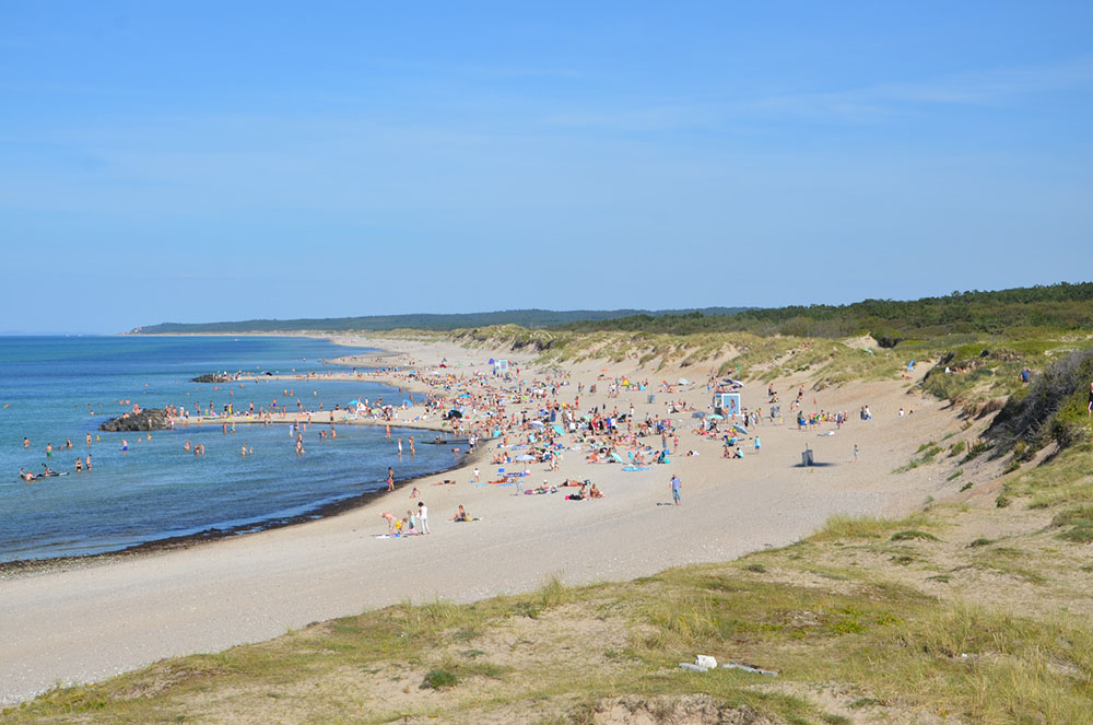 Der Strand in der Nähe von Luxusferienhaus Nr. 361 in Nordseeland lädt zum Spazierengehen ein.