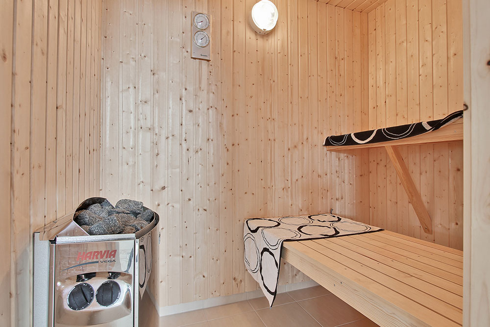 Genießen Sie die heiße Sauna im Luxusferienhaus Nr. 367 für 18 Personen