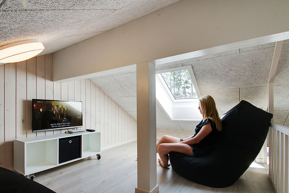 Einige der 20 Schlafgelegenheiten befinden sich im Luxusferienhaus Nr. 370 auf dem ausgebauten Dachboden