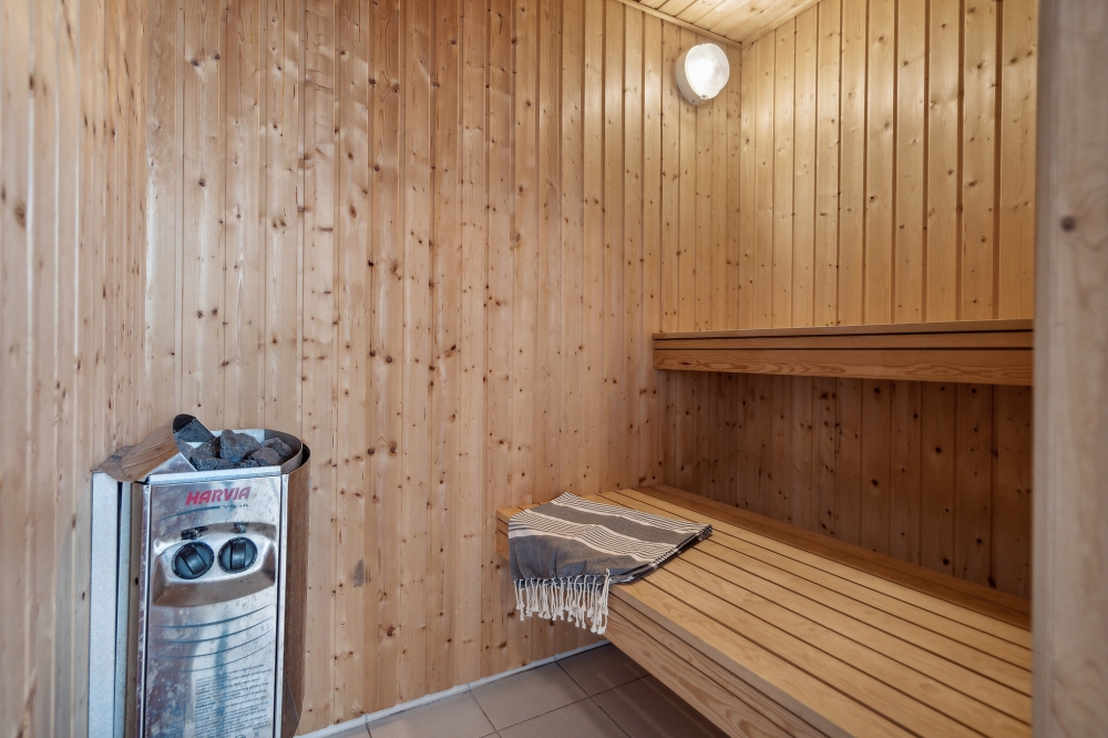 Genießen Sie die heiße Sauna im Luxusferienhaus Nr. 371 für 21 Personen