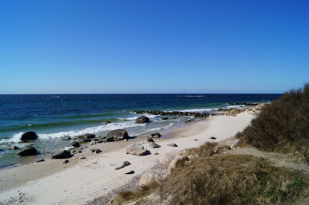 Der Strand in der Nähe von Luxusferienhaus Nr. 374.