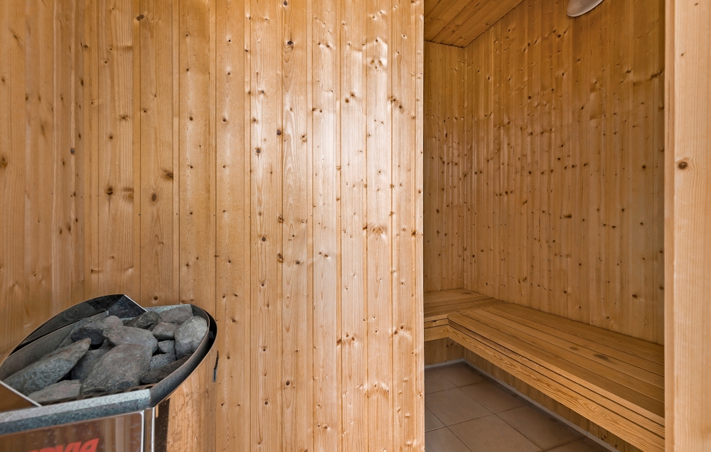 Genießen Sie die heiße Sauna im Luxusferienhaus Nr. 380 für 14 Personen