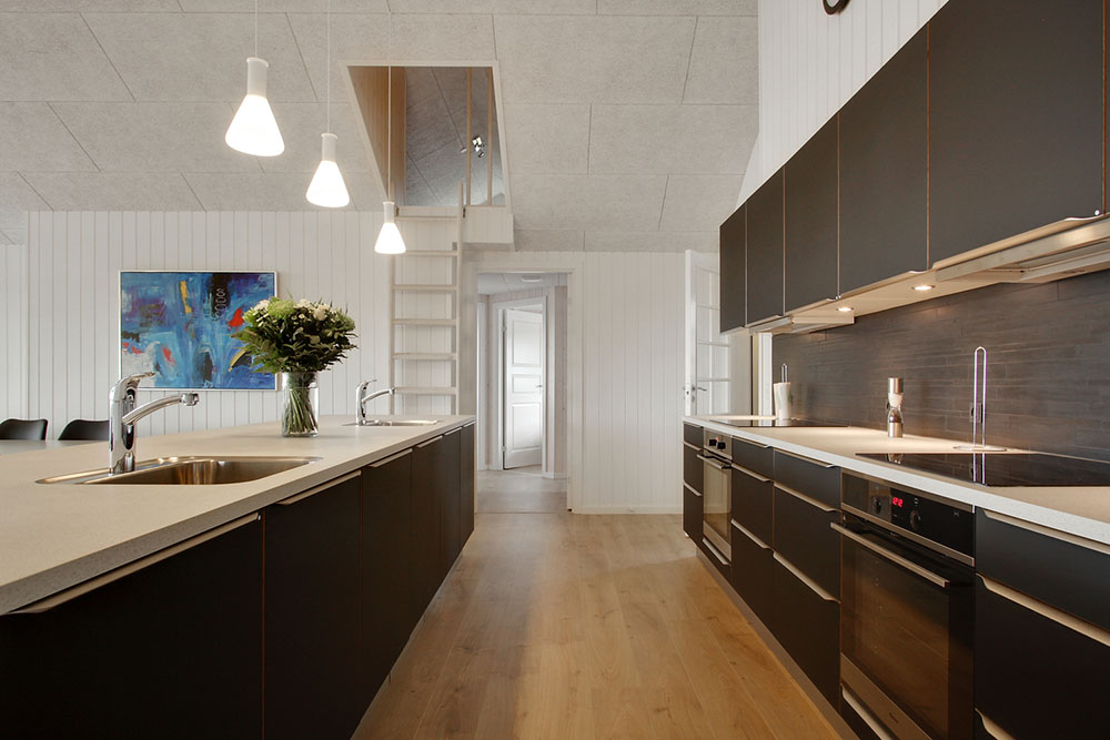 Die Küche im Luxusferienhaus Nr. 400 ist gut eingerichtet.