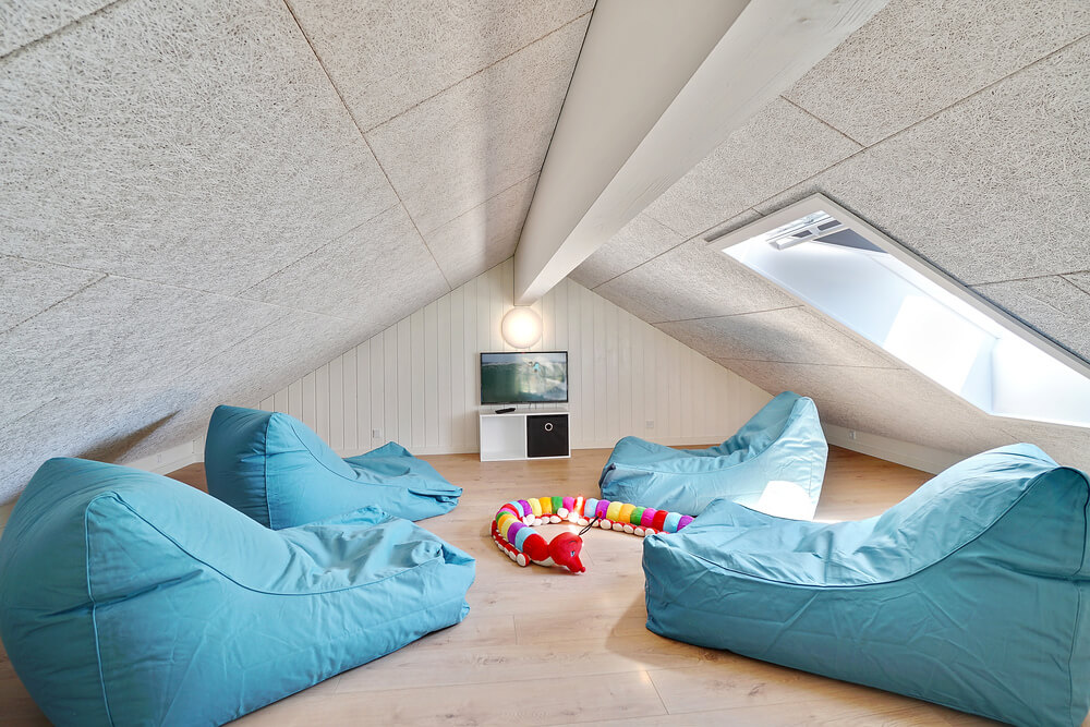 Einige der 24 Schlafgelegenheiten befinden sich im Luxusferienhaus Nr. 412 auf dem ausgebauten Dachboden