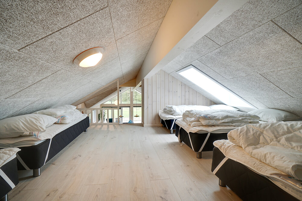 Einige der 30 Schlafgelegenheiten befinden sich im Luxusferienhaus Nr. 429 auf dem ausgebauten Dachboden