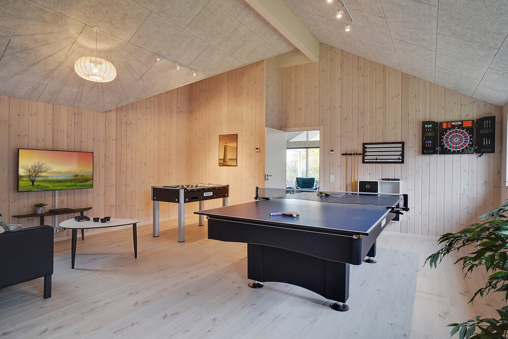 Aktivitätsraum im Luxusferienhaus Nr. 721 mit 7 Schlafzimmern und Platz für 18 Gäste.