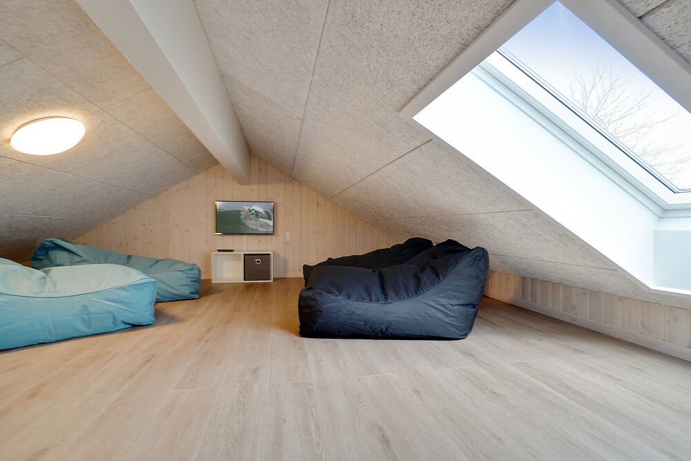 Einige der 26 Schlafgelegenheiten befinden sich im Luxusferienhaus Nr. 442 auf dem ausgebauten Dachboden