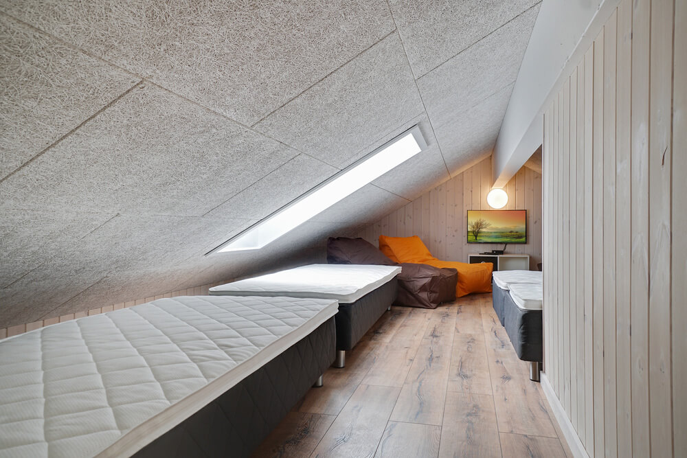 Einige der 18 Schlafgelegenheiten befinden sich im Luxusferienhaus Nr. 437 auf dem ausgebauten Dachboden