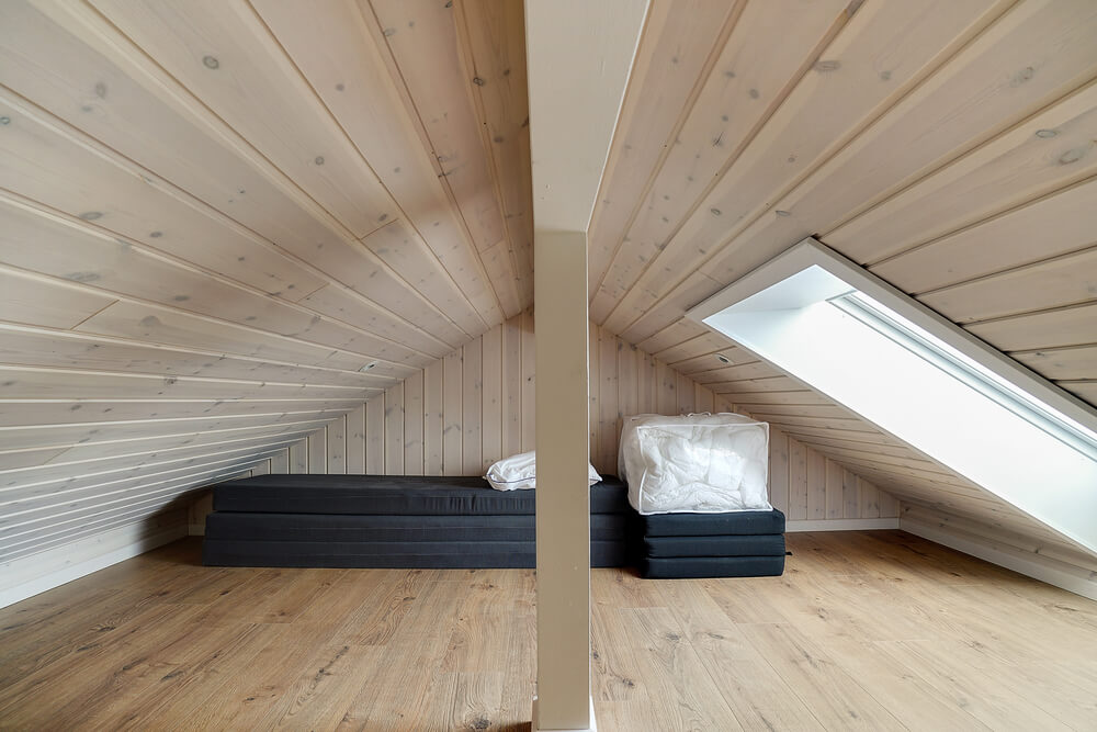 Einige der 10 Schlafgelegenheiten befinden sich im Luxusferienhaus Nr. 443 auf dem ausgebauten Dachboden