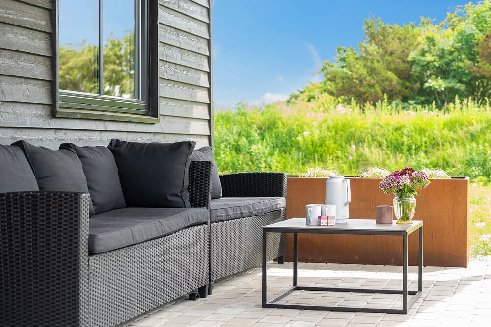 Das Luxusferienhaus Nr. 453 hat eine tolle Terrasse, die mit hochwertigen Gartenmöbeln für 20 Personen ausgestattet ist.