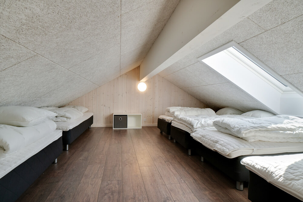 Der große ausgebaute Dachboden im Luxusferienhaus Nr. 454 für 30 Personen