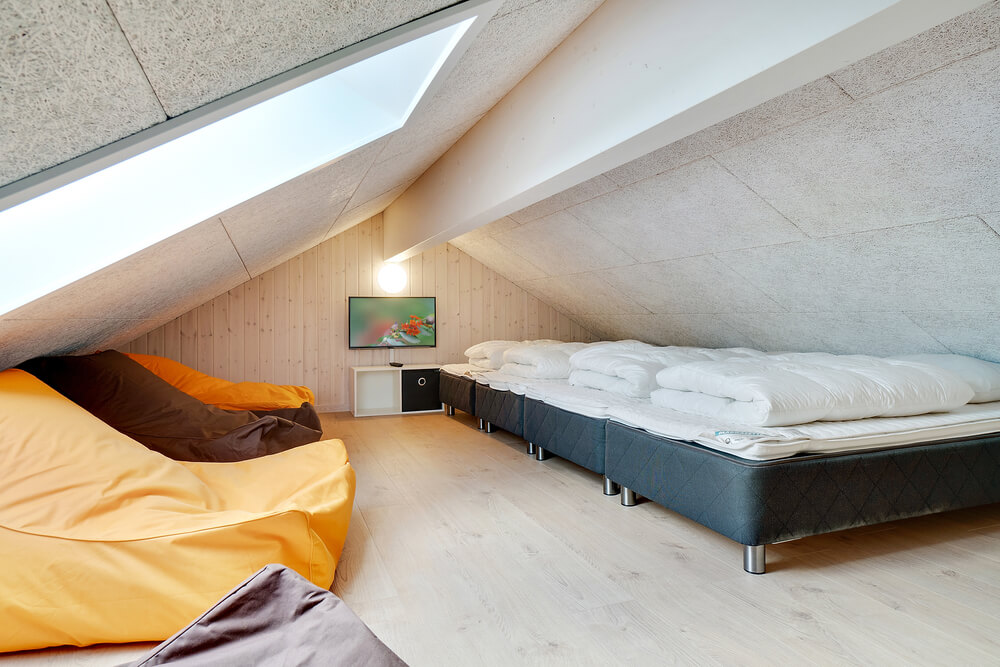 Einige der 18 Schlafgelegenheiten befinden sich im Luxusferienhaus Nr. 458 auf dem ausgebauten Dachboden