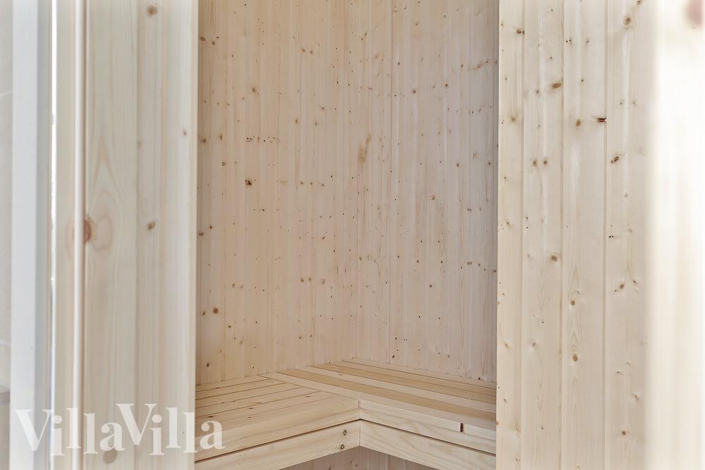 Genießen Sie die heiße Sauna im Luxusferienhaus Nr. 452 für 14 Personen