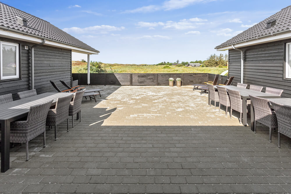 Das Luxusferienhaus Nr. 476 hat eine tolle Terrasse, die mit hochwertigen Gartenmöbeln für 20 Personen ausgestattet ist.