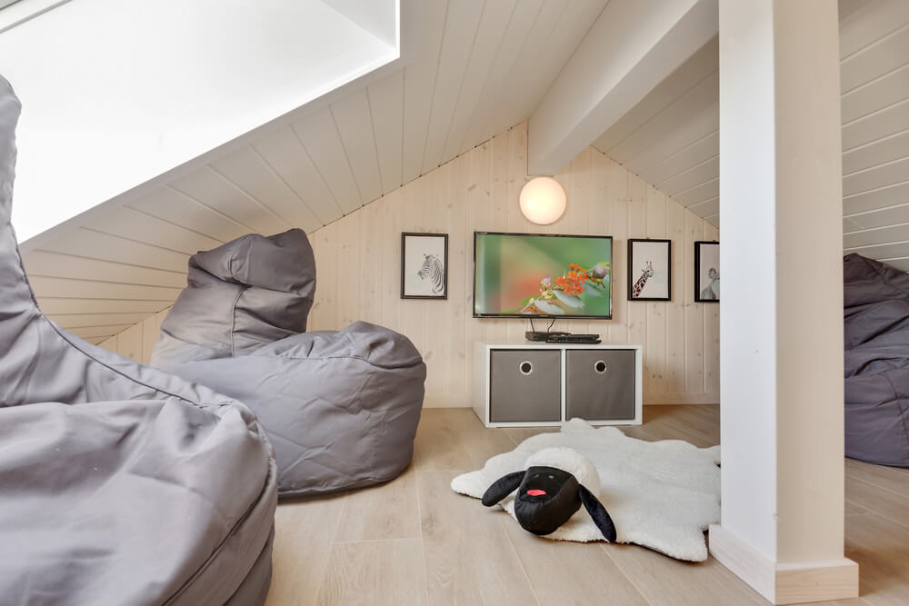 Einige der 20 Schlafgelegenheiten befinden sich im Luxusferienhaus Nr. 476 auf dem ausgebauten Dachboden