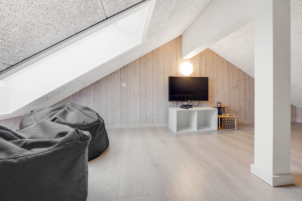 Einige der 20 Schlafgelegenheiten befinden sich im Luxusferienhaus Nr. 468 auf dem ausgebauten Dachboden