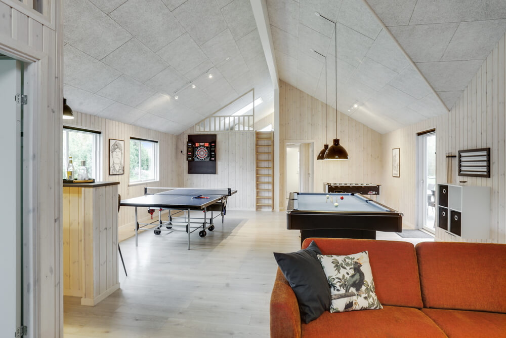 Aktivitätsraum im Luxusferienhaus Nr. 469 mit 8 Schlafzimmern und Platz für 22 Gäste.