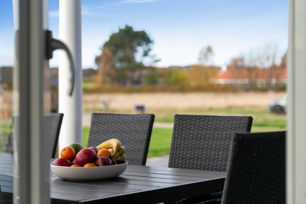 Das Luxusferienhaus Nr. 489 hat eine tolle Terrasse, die mit hochwertigen Gartenmöbeln für 18 Personen ausgestattet ist.