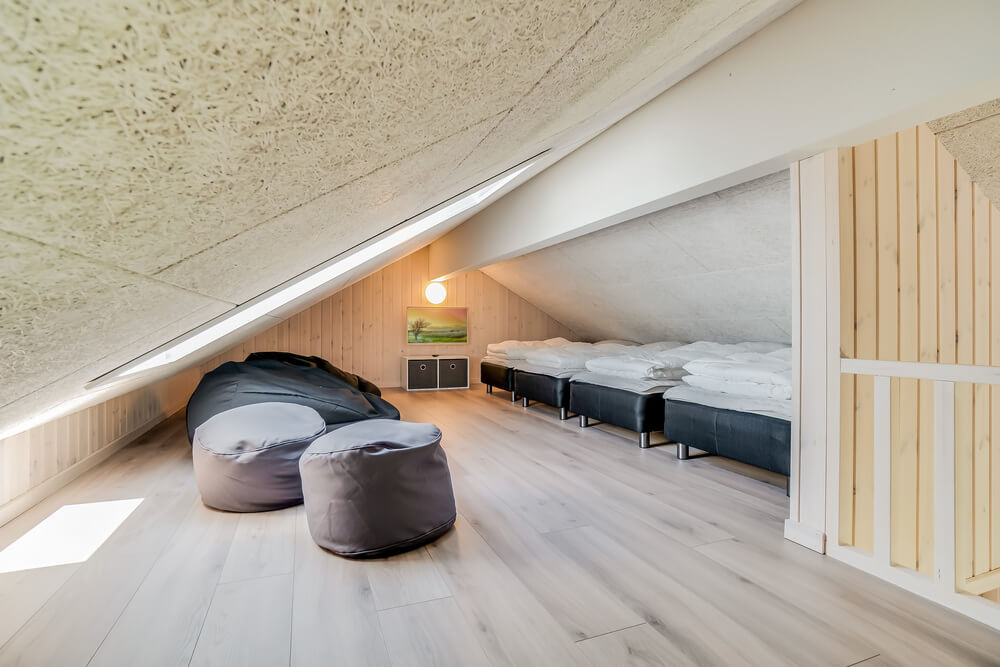 Einige der 18 Schlafgelegenheiten befinden sich im Luxusferienhaus Nr. 475 auf dem ausgebauten Dachboden