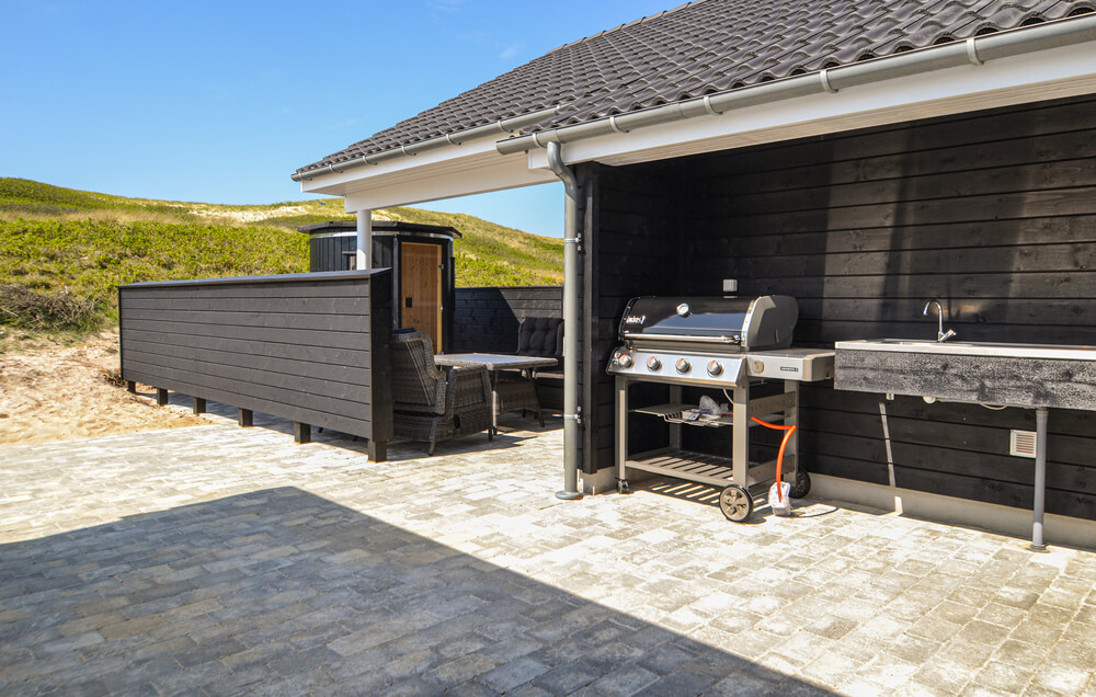 Das Luxusferienhaus Nr. 486 hat eine tolle Terrasse, die mit hochwertigen Gartenmöbeln für 20 Personen ausgestattet ist.