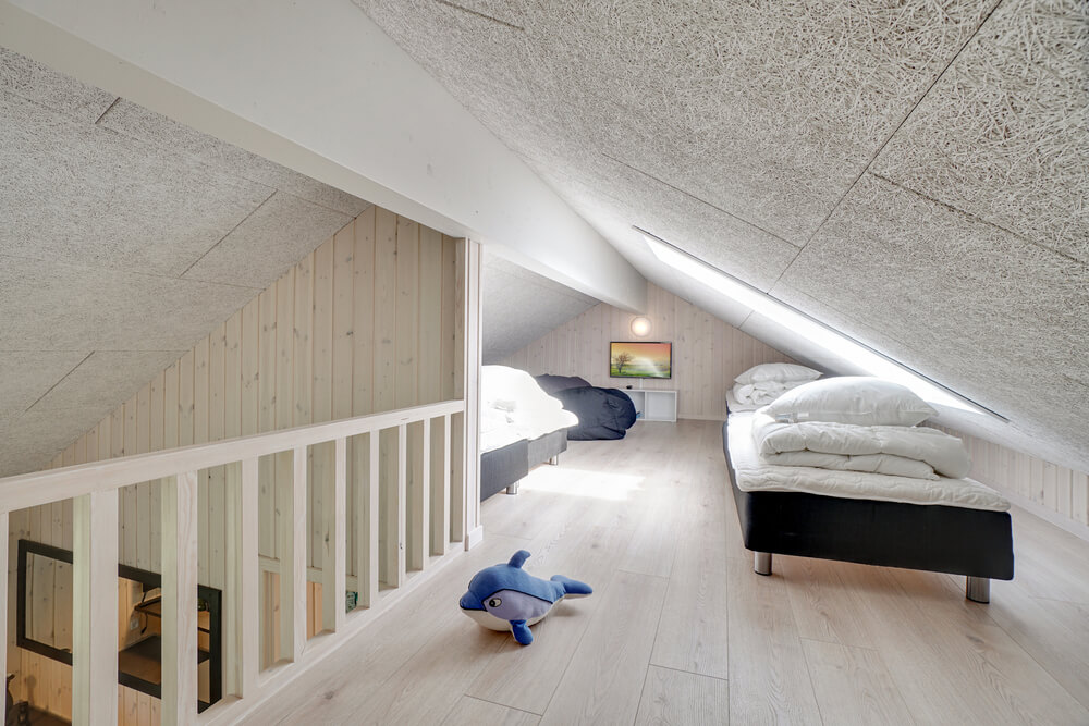 Einige der 18 Schlafgelegenheiten befinden sich im Luxusferienhaus Nr. 492 auf dem ausgebauten Dachboden