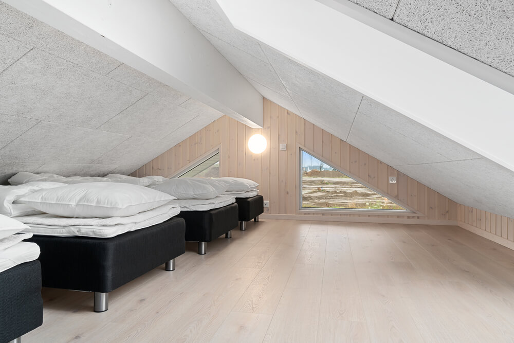 Einige der 20 Schlafgelegenheiten befinden sich im Luxusferienhaus Nr. 732 auf dem ausgebauten Dachboden