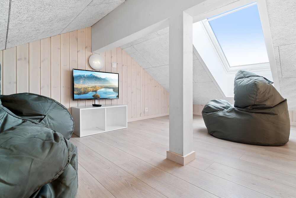 Einige der 20 Schlafgelegenheiten befinden sich im Luxusferienhaus Nr. 731 auf dem ausgebauten Dachboden