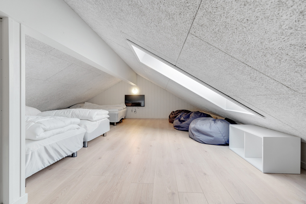 Einige der 18 Schlafgelegenheiten befinden sich im Luxusferienhaus Nr. 502 auf dem ausgebauten Dachboden