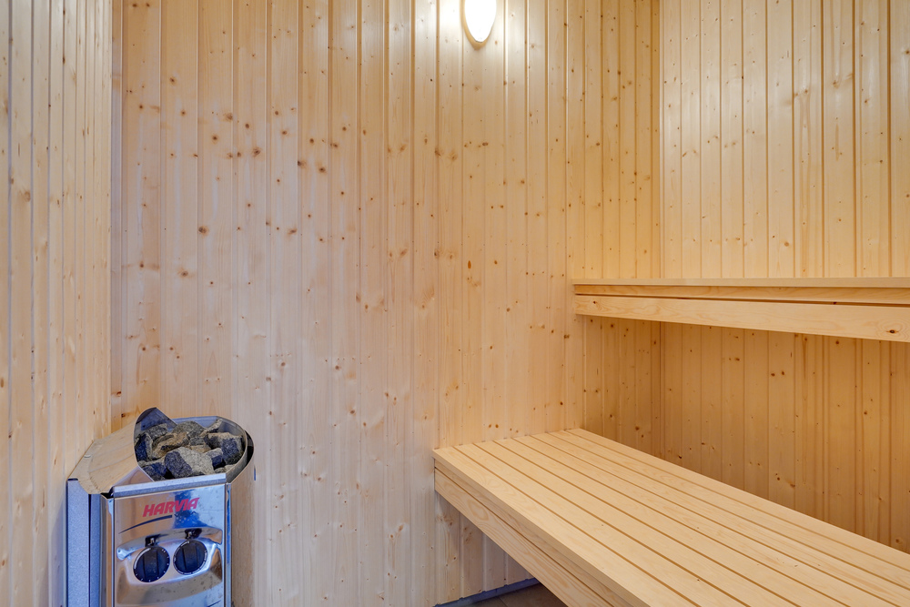 Genießen Sie die heiße Sauna im Luxusferienhaus Nr. 517 für 18 Personen