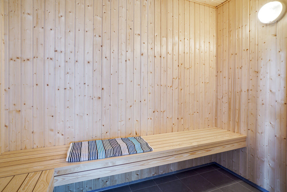 Genießen Sie die heiße Sauna im Luxusferienhaus Nr. 531 für 30 Personen