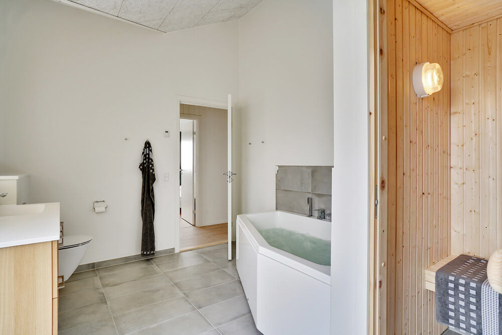 Genießen Sie die heiße Sauna im Luxusferienhaus Nr. 514 für 10 Personen