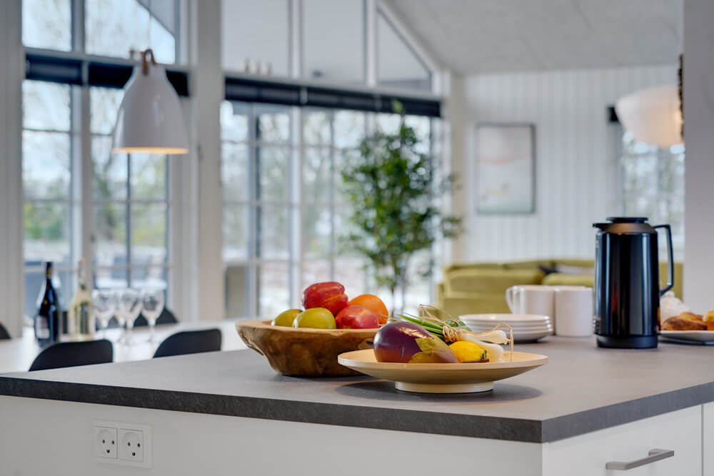 Gut ausgestattete Küche im Luxusferienhaus Nr. 520 in Südjütland.