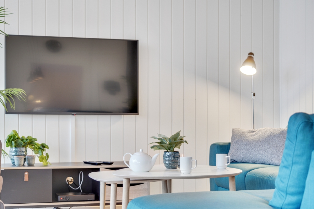 Die Couchecke im Luxusferienhaus Nr. 549 in Nordseeland.