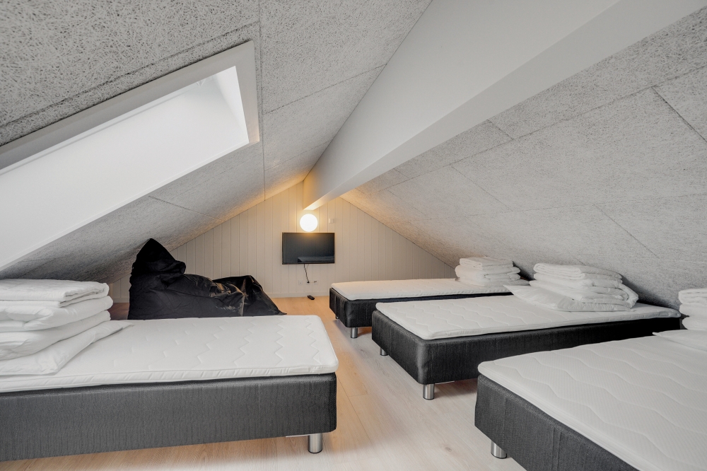 Einige der 14 Schlafgelegenheiten befinden sich im Luxusferienhaus Nr. 540 auf dem ausgebauten Dachboden