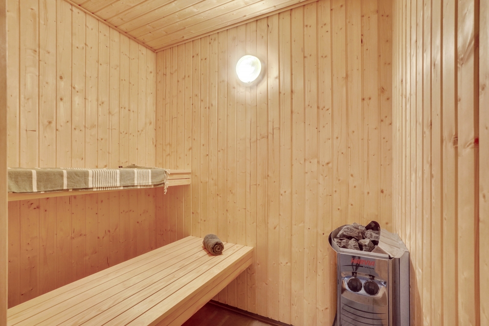 Genießen Sie die heiße Sauna im Luxusferienhaus Nr. 545 für 18 Personen