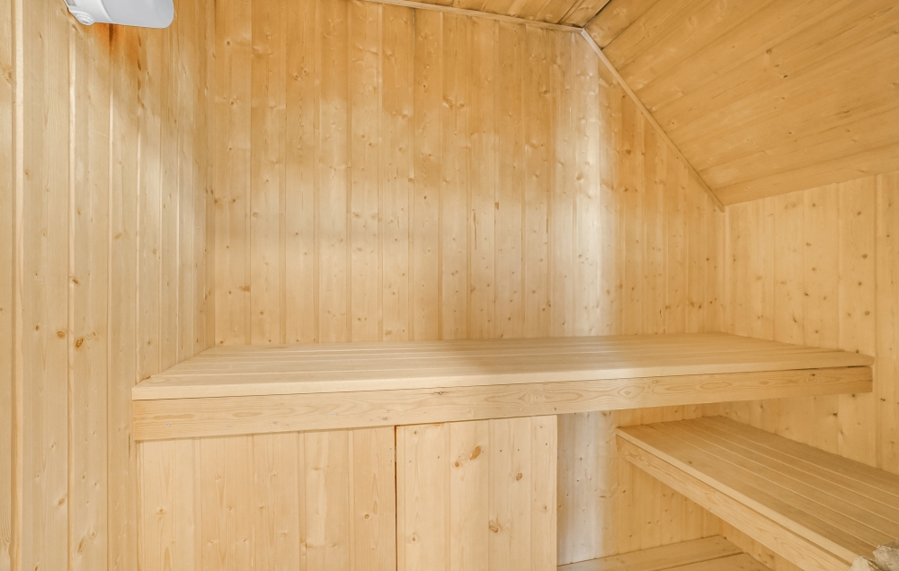 Genießen Sie die heiße Sauna im Luxusferienhaus Nr. 572 für 12 Personen