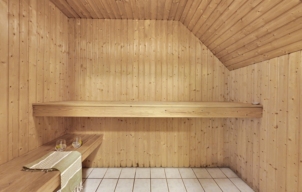 Genießen Sie die heiße Sauna im Luxusferienhaus Nr. 574 für 12 Personen