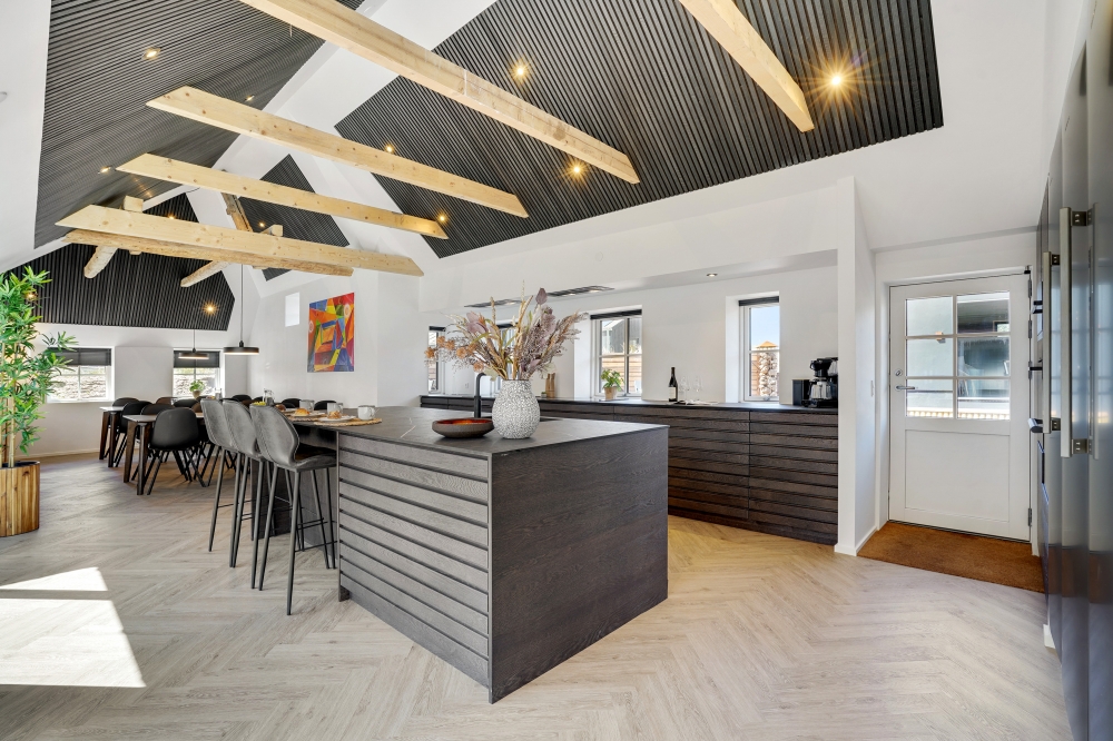 Die Küche im Luxusferienhaus Nr. 580 ist gut eingerichtet.