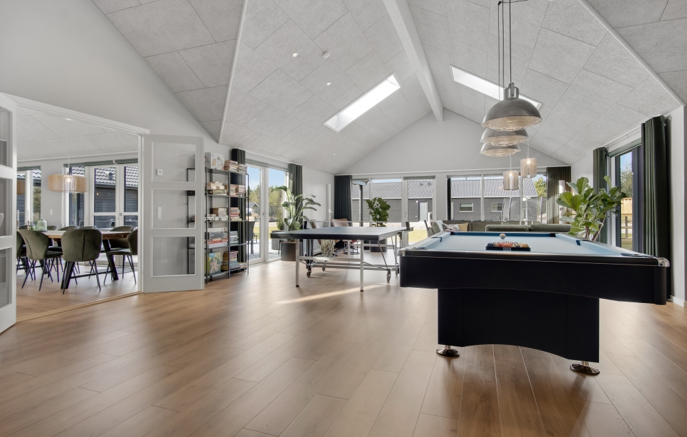Das Luxusferienhaus 554 für 26 Personen hat einen großen Aktivitätsraum mit u. a. Billard und Darts