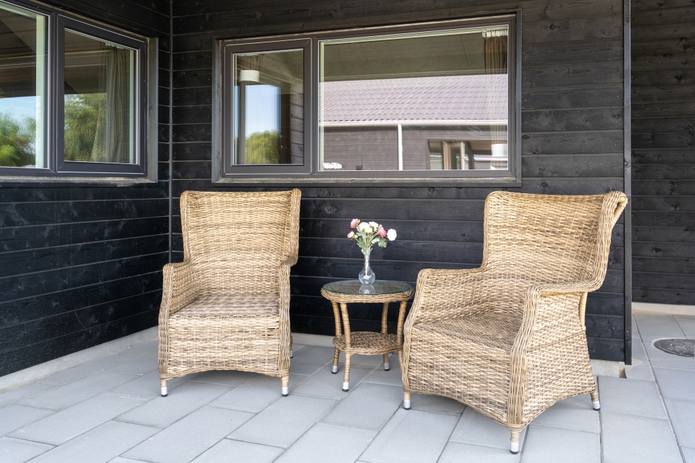 Große Terrasse am Luxusferienhaus Nr. 598 in Südjütland.