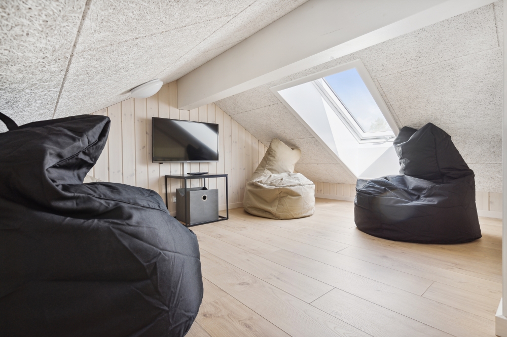 Einige der 20 Schlafgelegenheiten befinden sich im Luxusferienhaus Nr. 598 auf dem ausgebauten Dachboden