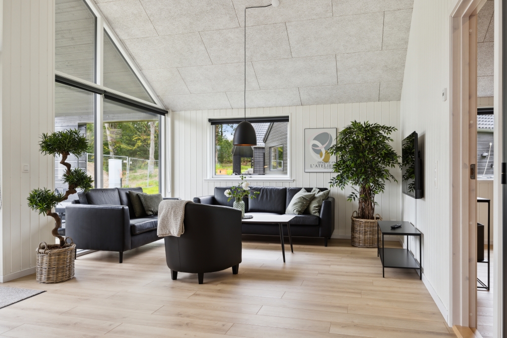 Die Couchecke im Luxusferienhaus Nr. 755 in Deutschland.