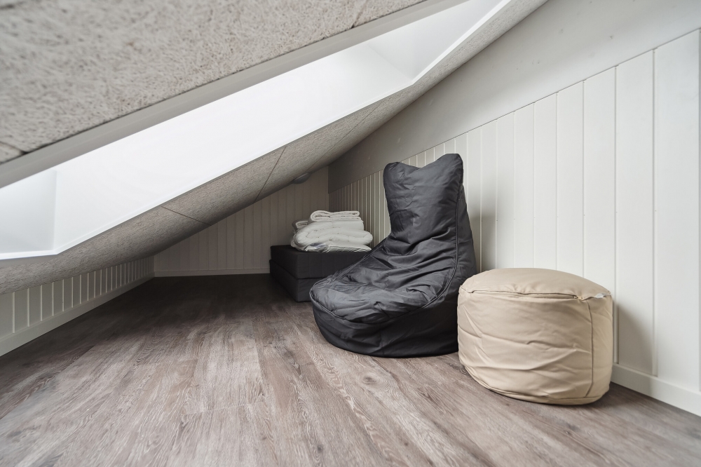Einige der 18 Schlafgelegenheiten befinden sich im Luxusferienhaus Nr. 610 auf dem ausgebauten Dachboden