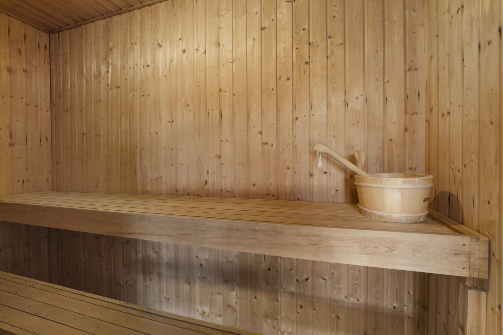 Genießen Sie die heiße Sauna im Luxusferienhaus Nr. 613 für 8 Personen