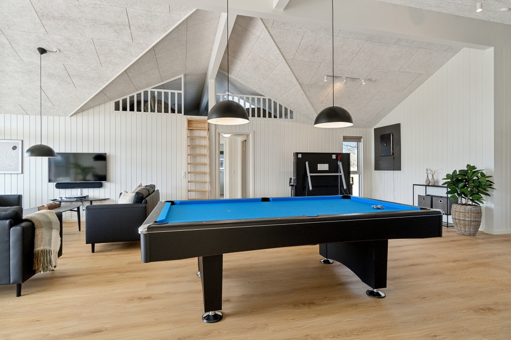 Das Luxusferienhaus 619 für 30 Personen hat einen großen Aktivitätsraum mit u. a. Billard und Darts